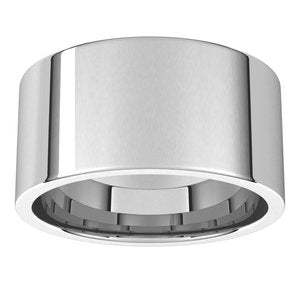 18K White Gold Lightweight Flat Comfort Fit Light Band Size 9