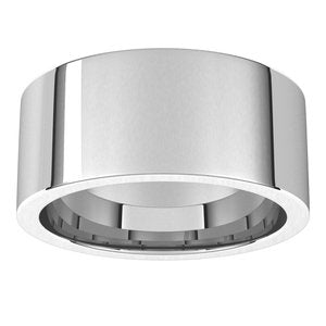 14K White Gold 9 Mm Flat Comfort Fit Band Size 16
