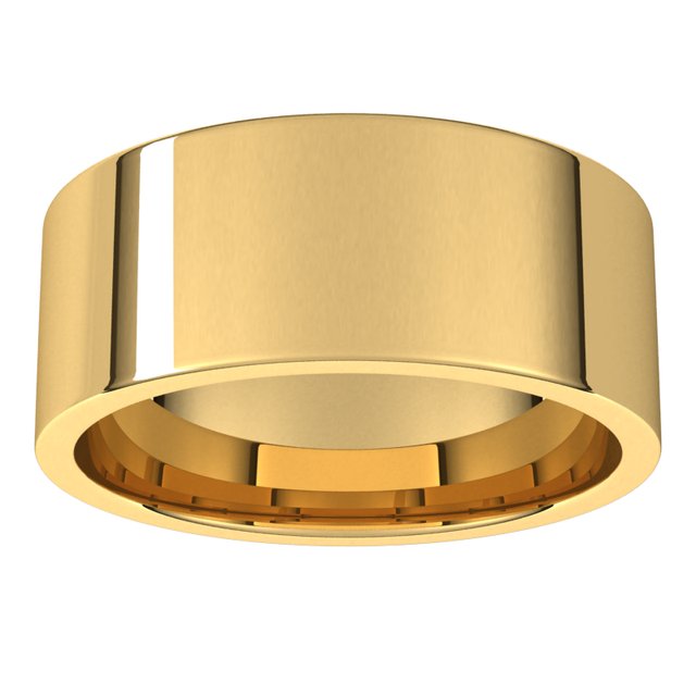 18K Yellow Or White Or Rose Gold Lightweight Flat Comfort Fit Light Band