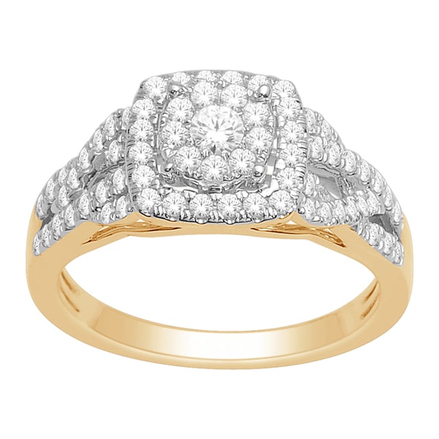 10K Yellow Gold 0.75 Cttw Diamond Ladies Ring