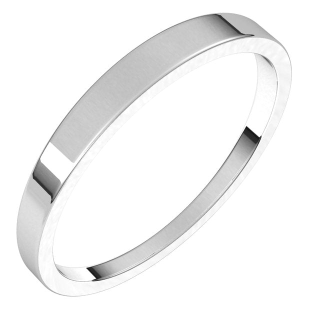 10K Yellow Or White Gold Standard Fit Flat Tapered Band