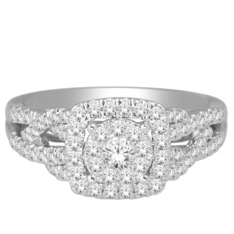 10K White Gold 0.75 Cttw Diamond Ladies Ring