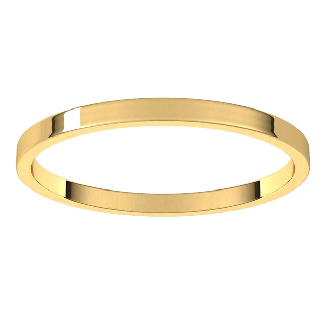 18K Yellow Or White Or Rose Gold Flat Ultra-Lightweight Band
