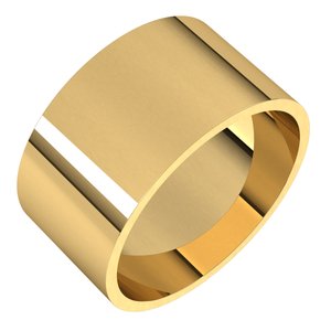 18K Yellow Gold 10 Mm  Flat Ultra-Lightweight Band Size 7.5