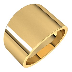 14K Yellow Gold 14 Mm Flat Tapered Band Size 10