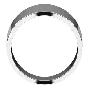10K White Gold 14 Mm Flat Tapered Band Size 7.5