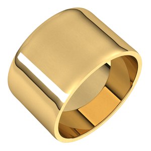 14K Yellow Or White Gold Or Sterling Silver 12 Mm Standard Flat Ultra-Lightweight Band