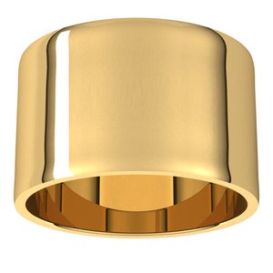 14K Yellow Or White Gold Or Sterling Silver 12 Mm Standard Flat Ultra-Lightweight Band