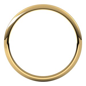 14K Yellow Gold 1.5 Mm Half Round Band Size 2.5