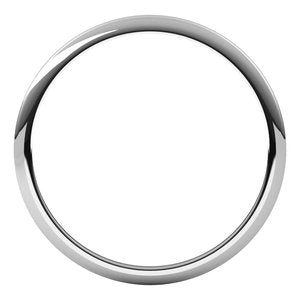 14K White Gold 1 Mm Half Round Band Size 1