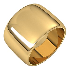 14K Yellow Gold Standard Weight Half Round Band