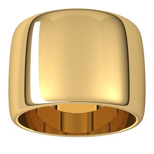14K Yellow Gold Standard Weight Half Round Band