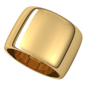 14K Yellow Or White Or Rose Gold Half Round Band