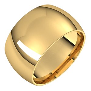 14K Or 10K Yellow Gold 11 Mm Standard Weight Half Round Band
