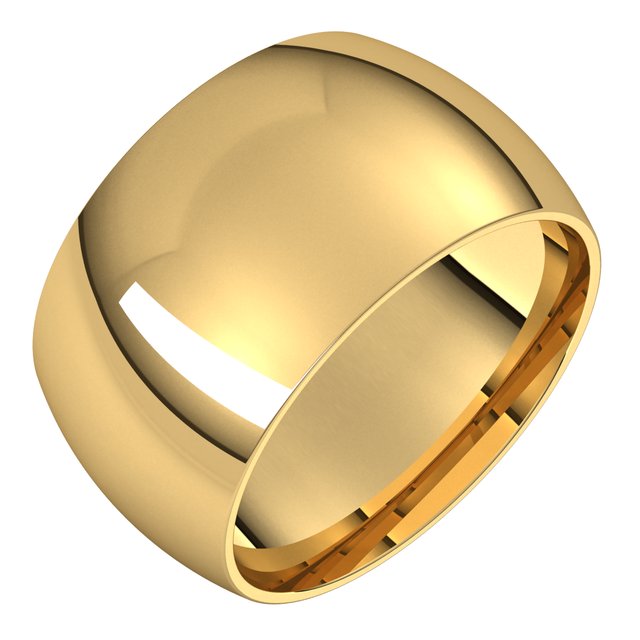 10K Yellow Or White Or Rose Gold Standard Half Round Band