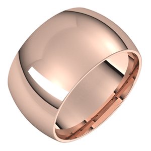 18K Yellow Or White Or Rose Gold Half Round Band