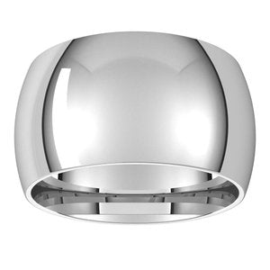 18K Yellow Or White Or Rose Gold Half Round Band