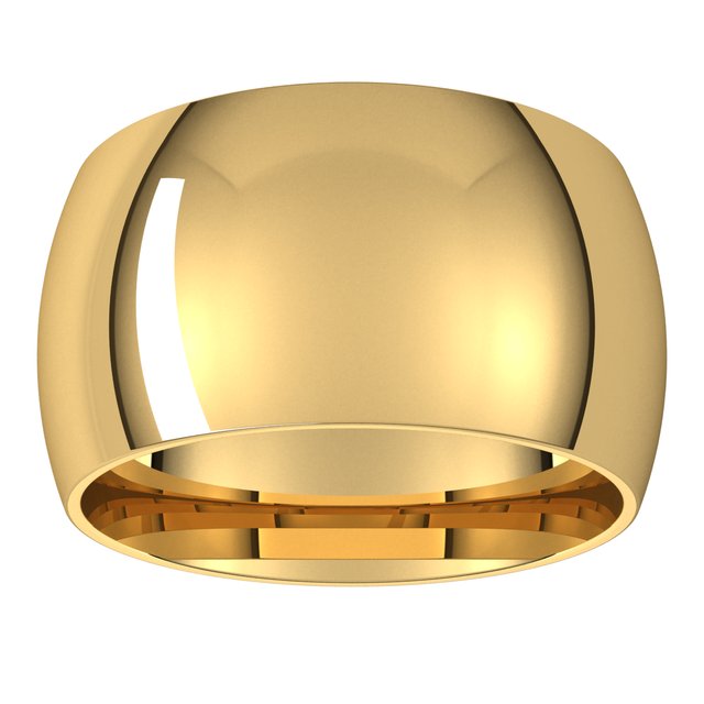 10K Yellow Or White Or Rose Gold Standard Half Round Band