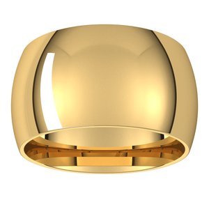 18K Yellow Or White Or Rose Gold Half Round Band