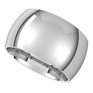 10K Yellow Or White Or Rose Gold Half Round Band