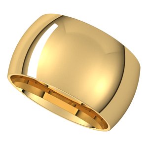 18K Yellow Or White Or Rose Gold Half Round Band