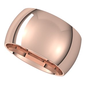 18K Yellow Or White Or Rose Gold Half Round Band
