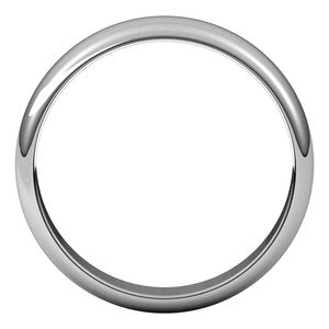 14K White Gold 4.5 Mm Half Round Band Size 10