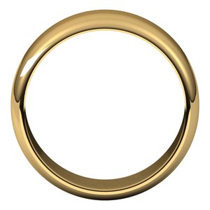 14K Yellow Gold 8 Mm Half Round Band Size 3