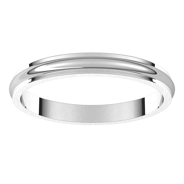 10K Yellow Or White Gold Standard Stepped-Edge Half Round Band