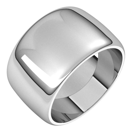 Sterling Silver 12 Mm Standard Half Round Band, Size 9.5