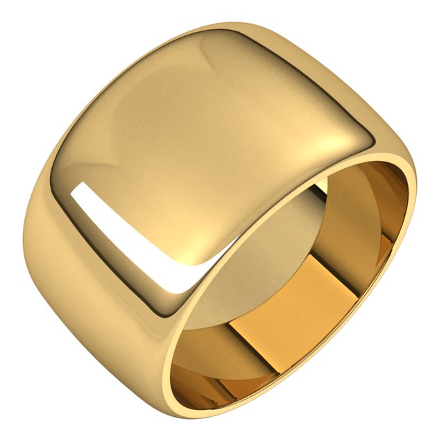 18K Yellow Or White Or Rose Gold Standard Half Round Band