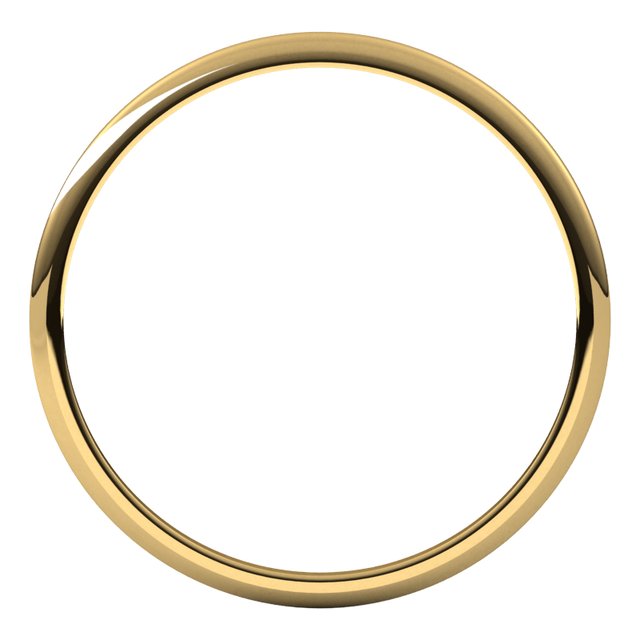10K Yellow Or White Or Rose Gold Lightweight Standard Fit Half Round Band