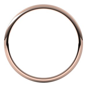 10K Yellow Or White Or Rose Gold Lightweight Half Round Band