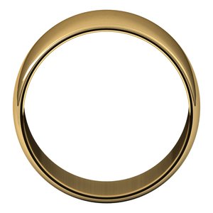 18K Yellow Or White Or Rose Gold Lightweight Half Round Band