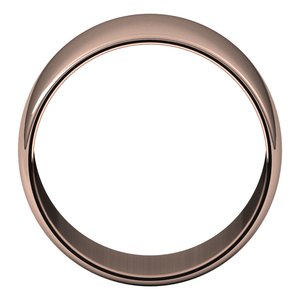 18K Yellow Or White Or Rose Gold Lightweight Half Round Band