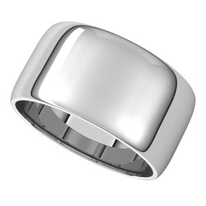 10K Yellow Or White Or Rose Gold Lightweight Half Round Band