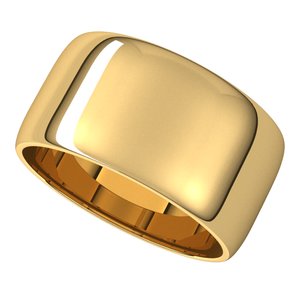 18K Yellow Or White Or Rose Gold Lightweight Half Round Band