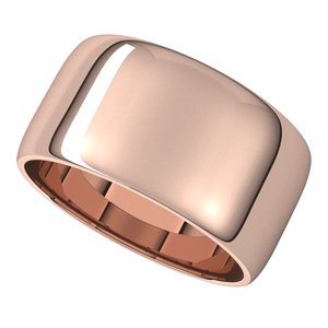 14K Yellow Or White Or Rose Gold Or Stering Silver Or Platinum Lightweight Half Round Band