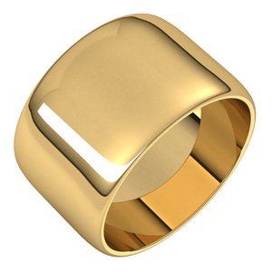 10K Yellow Or White Or Rose Gold Lightweight Half Round Band