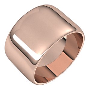 10K Yellow Or White Or Rose Gold Lightweight Half Round Band