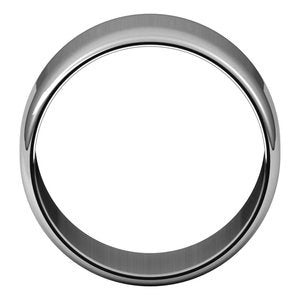 14K White Gold Or Stering Silver Lightweight Half Round Band