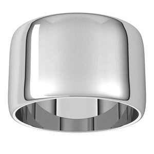 14K Yellow Or White Gold 12 Mm Standard Lightweight Half Round Light Band