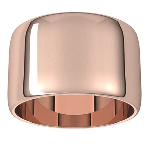 10K Yellow Or White Or Rose Gold Lightweight Half Round Band