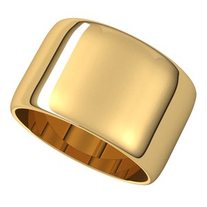 10K Yellow Or White Or Rose Gold Lightweight Half Round Band