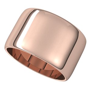 10K Yellow Or White Or Rose Gold Lightweight Half Round Band