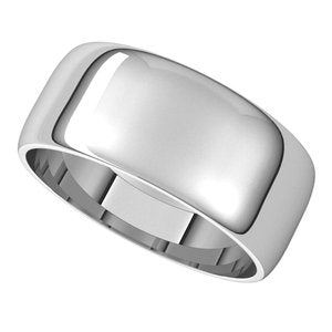 10K Yellow Or White Or Rose Gold Lightweight Half Round Band