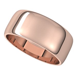 14K Yellow Or White Or Rose Gold Or Stering Silver Or Platinum Lightweight Half Round Band