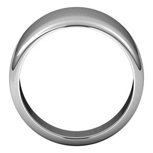 14K White Gold 14 Mm Half Round Tapered Band Size 7