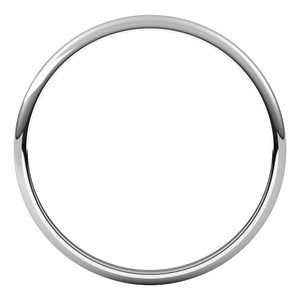18K Yellow Or White Or Rose Gold Ultra-Lightweight Half Round Band