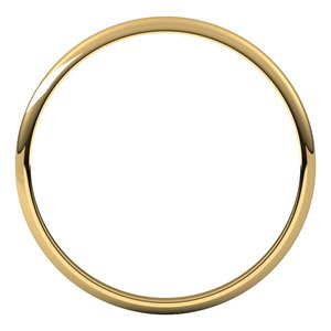 18K Yellow Or White Or Rose Gold Ultra-Lightweight Half Round Band
